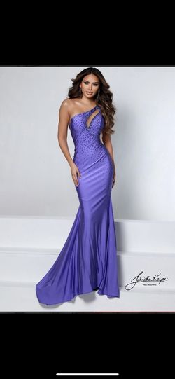 Johnathan Kayne Purple Size 8 Floor Length Mermaid Dress on Queenly