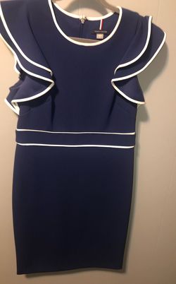Tommy Hilfiger Blue Size 8 Midi Interview Cocktail Dress on Queenly