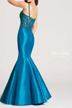 Mon Cheri Blue Size 6 Sequined Sequin Mermaid Dress on Queenly