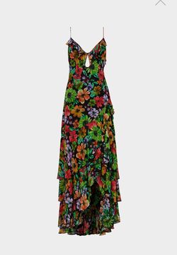 Milly Multicolor Size 6 Floor Length Black Tie Straight Dress on Queenly