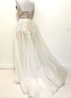Sherri Hill White Size 12 Pageant Winter Formal Sequin Embroidery A-line Dress on Queenly