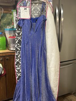 Style 48977F Mac Duggal Light Blue Size 14 Military Floor Length Mermaid Dress on Queenly