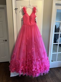 Sherri Hill Pink Size 10 Black Tie Floor Length Ball gown on Queenly