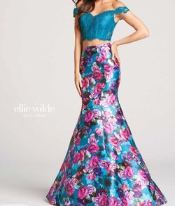 Ellie Wilde Multicolor Size 6 Floor Length Mermaid Dress on Queenly