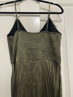 Lucy Paris Green Size 8 Shiny Wedding Guest Military A-line Dress on Queenly