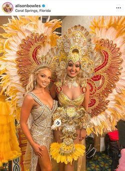 Angel Vivas Gold Size 2 Pageant Black Tie Floor Length Side slit Dress on Queenly