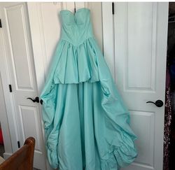Sherri Hill Blue Size 6 Black Tie Ball gown on Queenly