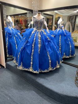 Style -1 Mary's Blue Size 6 Floor Length Prom Ball gown on Queenly