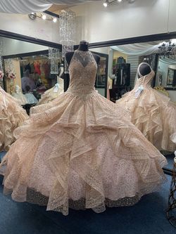 Mori Lee Gold Size 16 Plus Size Quinceanera Ball gown on Queenly