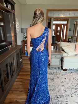 Ashley Lauren Royal Blue Size 00 Prom Military Sequin Straight Dress on Queenly