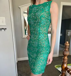Jovani Green Size 4 Euphoria High Neck Nightclub Cocktail Dress on Queenly