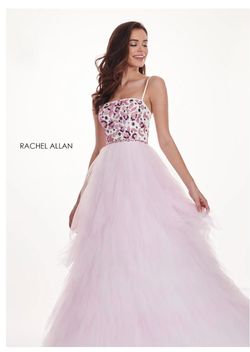 Rachel Allen Pink Size 14 Black Tie Tulle Ball gown on Queenly