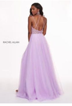 Rachel Allan Purple Size 4 Floor Length Side Slit Ball gown on Queenly