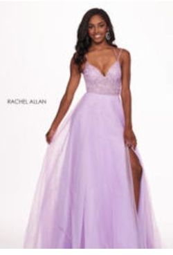 Rachel Allan Purple Size 4 Side Slit Ball gown on Queenly