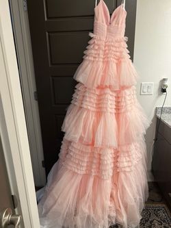 Sherri Hill Pink Size 00 Floor Length Train Dress on Queenly