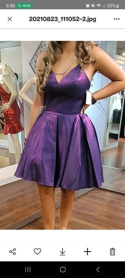 Alyce Paris Purple Size 4 Black Tie Floor Length A-line Dress on Queenly
