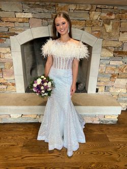 Jovani White Size 2 Free Shipping Prom Mermaid Dress on Queenly