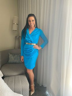 Johnathan Kayne Blue Size 4 Homecoming Interview Cocktail Dress on Queenly
