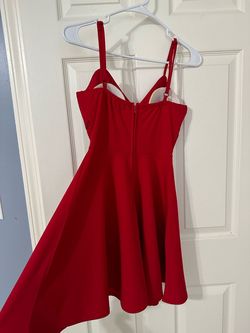 Trixxi Red Size 4 Military Fitted Floor Length A-line Dress on Queenly