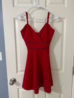 Trixxi Red Size 4 Military Fitted Floor Length A-line Dress on Queenly