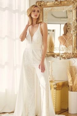 Style 926 White Size 2 Jumpsuit Dress on Queenly