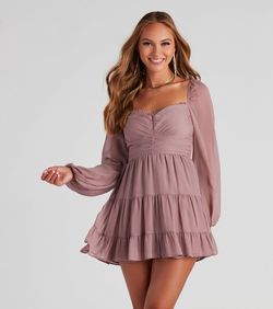 Style 05101-1650 Windsor Pink Size 8 Mini Sheer Cocktail Dress on Queenly