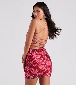 Style 05102-4960 Windsor Pink Size 12 Plus Size Mini Square Neck Cocktail Dress on Queenly