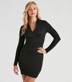 Style 05102-4789 Windsor Black Size 4 Tall Height Sleeves Long Sleeve Cocktail Dress on Queenly