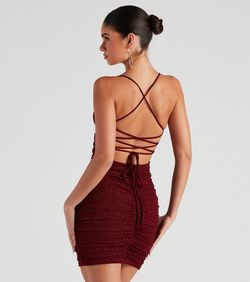 Style 05103-4570 Windsor Red Size 12 Mini Backless Party Nightclub Cocktail Dress on Queenly