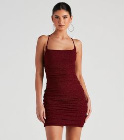 Style 05103-4570 Windsor Red Size 12 Mini Backless Party Nightclub Cocktail Dress on Queenly