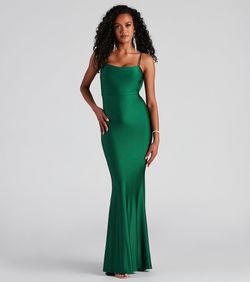 Style 05002-1636 Windsor Green Size 4 Military Floor Length Mermaid Dress on Queenly
