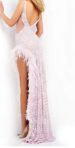 Jovani Pink Size 10 Free Shipping Embroidery Backless Mermaid Dress on Queenly