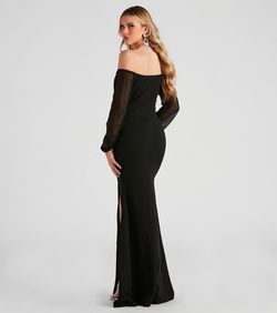 Style 05002-2513 Windsor Black Size 8 Jersey Wedding Guest Side slit Dress on Queenly