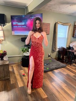 Rachel Allan Orange Size 6 Floor Length Pageant Mermaid Dress on Queenly