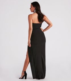 Style 05002-3178 Windsor Black Size 4 Tall Height Prom Side slit Dress on Queenly