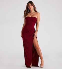 Style 05002-7216 Windsor Red Size 16 Prom Side slit Dress on Queenly