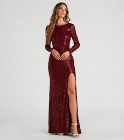 Style 05002-3035 Windsor Red Size 8 Party Tall Height Side slit Dress on Queenly