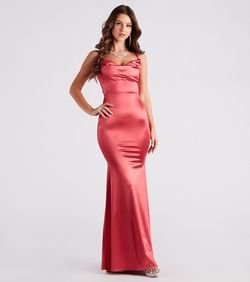 Style 05002-2774 Windsor Red Size 16 Party Lace Military Tall Height Mermaid Dress on Queenly