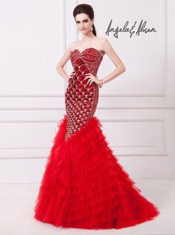 Angela & Alison Red Size 0 Prom Free Shipping Floor Length Mermaid Dress on Queenly