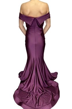 Style 595 Jessica Angel Purple Size 4 Military Floor Length Straight Dress on Queenly