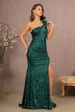 Style GL3129 GSL Green Size 8 Euphoria Jewelled Black Tie Side slit Dress on Queenly