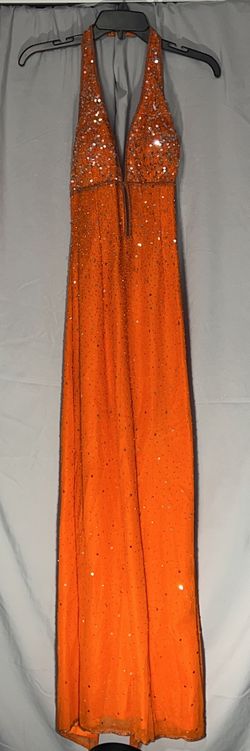 Scala Orange Size 4 50 Off Floor Length Straight Dress on Queenly