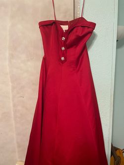 Cache Red Size 8 Floor Length Homecoming Prom Train Dress on Queenly
