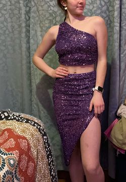 Fashion Nova Purple Size 4 Two Piece Sorority Formal Homecoming Cocktail Dress on Queenly
