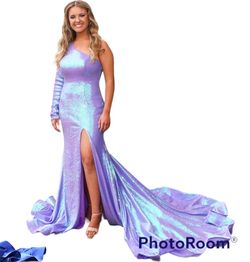 Ashley Lauren Purple Size 2 Floor Length Black Tie Ball gown on Queenly