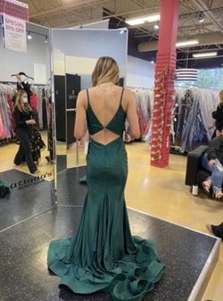 Jovani Green Size 00 Tall Height Sorority Formal Prom Mermaid Dress on Queenly