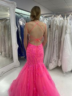 Ellie Wilde Pink Size 4 Spaghetti Strap Tulle Prom Jewelled Mermaid Dress on Queenly