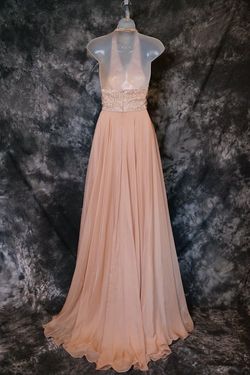 Style 51640 Sherri Hill Nude Size 8 Halter 50 Off A-line Dress on Queenly
