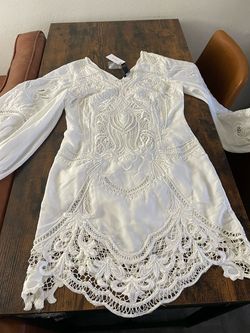 Karen Millen White Size 4 Midi Bridal Shower Wedding Cocktail Dress on Queenly