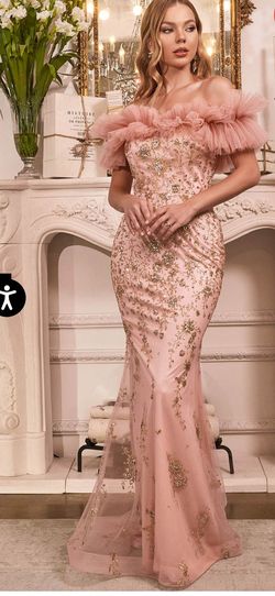 Cinderella Divine Pink Size 10 Wedding Guest Floor Length Black Tie Mermaid Dress on Queenly